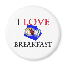 I Love Breakfast magnets by foodshirts I Love Breakfast magnets