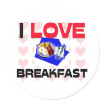 I Love Breakfast stickers by foodshirts I Love Breakfast stickers
