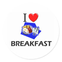 I Love Breakfast stickers by foodshirts I Love Breakfast stickers