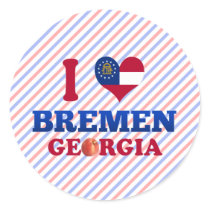 I Love Bremen, Georgia Round Sticker