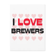 I LOVE BREWERS postcards