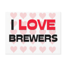 I LOVE BREWERS postcards