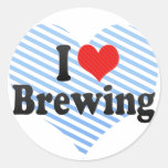 I Love Brewing Round Stickers