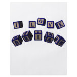 I love Brian toy blocks in blue flyers