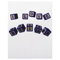 I love Brian toy blocks in blue Letterhead Design