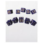 I love Brian toy blocks in blue Letterhead Design