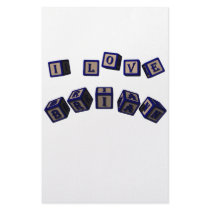 I love Brian toy blocks in blue Stationery
