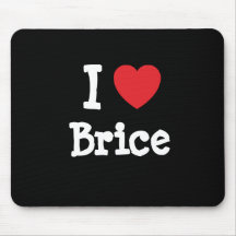 I love Brice heart custom personalized Mouse Mat