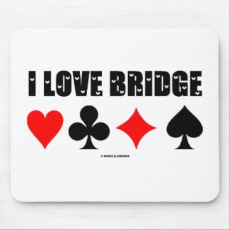 I Love Bridge (Bridge Game) mousepad