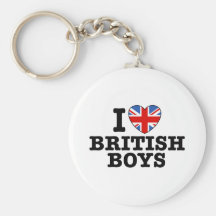 I Love British Boys Key Chain