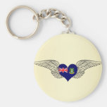 I Love British Virgin Islands -wings Keychain