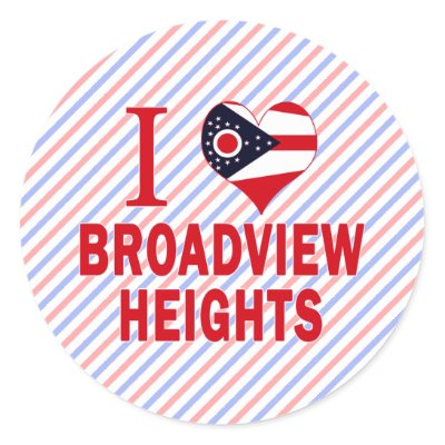 I love Broadview Heights, Ohio Round Sticker by cityshirtsUSA