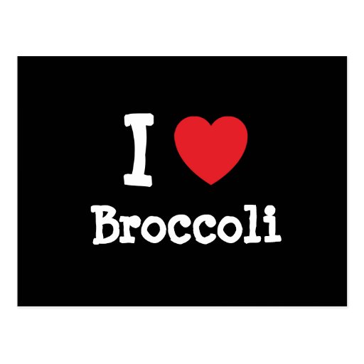 I love Broccoli heart TShirt Postcard Zazzle
