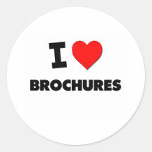 I Love Brochures Round Stickers
