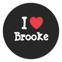 I love Brooke heart T-Shirt Round Sticker