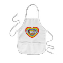 I love Brooke: rainbow heart Apron