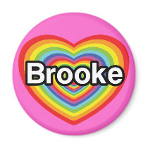 I love Brooke: rainbow heart Magnet