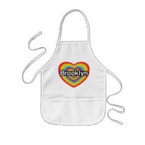 I love Brooklyn: rainbow heart Apron