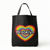 I love Brooklyn: rainbow heart Bag