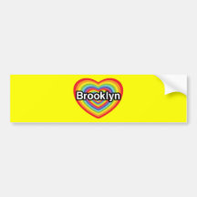 I love Brooklyn: rainbow heart Bumper Stickers