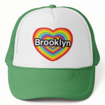 I love Brooklyn: rainbow heart Mesh Hat