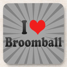 I love Broomball Beverage Coasters