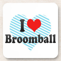 I love Broomball Beverage Coasters