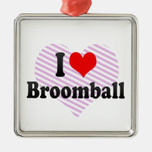 I love Broomball Christmas Tree Ornament