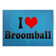 I love Broomball Greeting Cards
