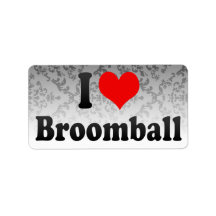 I love Broomball Labels