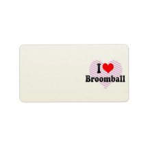 I love Broomball Labels