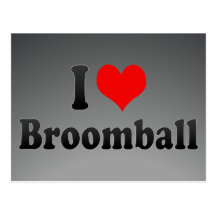 I love Broomball Postcard