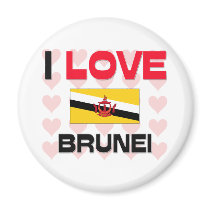 I Love Brunei magnets by tshirtshirts I Love Brunei magnets