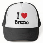 I love Bruno heart custom personalized hats