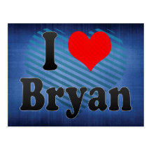 I Love Bryan, United States Post Card