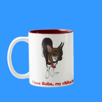 I love Bubo, my chihuahua! mugs