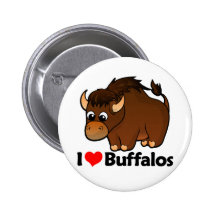 I Love Buffalos Pinback Button