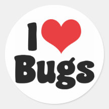 I Love Bugs Round Stickers