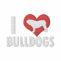 I Love Bulldogs embroidered shirts