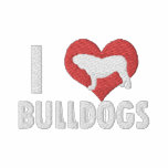 I Love Bulldogs Embroidered Hoody