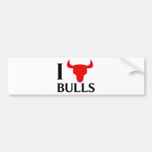 I Love Bulls Bumper Sticker