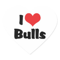 I Love Bulls Stickers