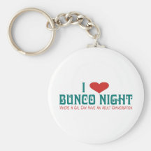 i love bunco night keychain