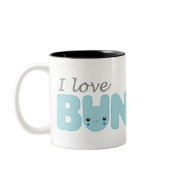 I Love Bunnies (blue) Frosted Mug mug