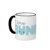 I Love Bunnies (blue) Frosted Mug mug