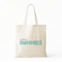 I Love Bunnies Blue Tote Bag by LisaMarieDesign I Love Bunnies Blue Tote Bag