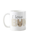 I Love Bunnies (brown) Mug by LisaMarieDesign I Love Bunnies (brown) Mug