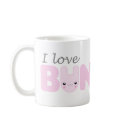 I Love Bunnies (pink) Mug by LisaMarieDesign I Love Bunnies (pink) Mug