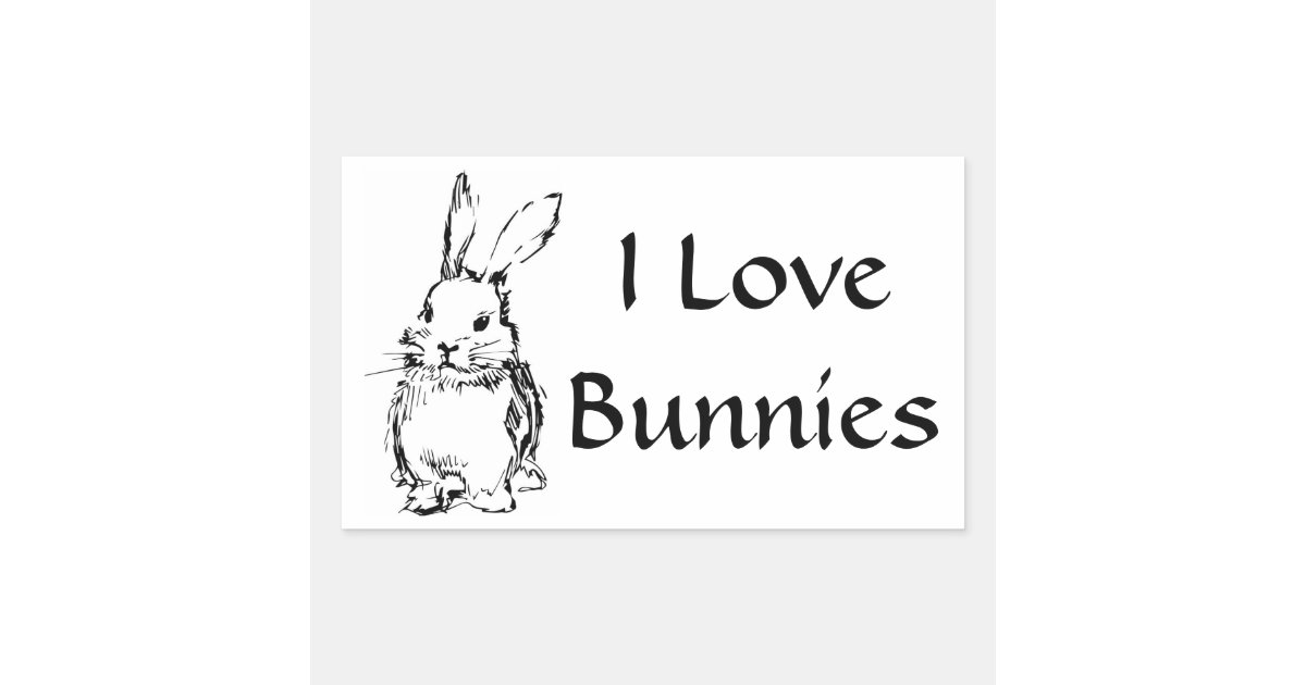 I Love Bunnies Stickers Zazzle