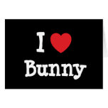 I love Bunny heart T-Shirt Greeting Cards